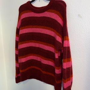 striped dark pink/red toned sweater